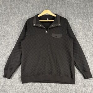 Naggoo Pullover Mens XL Black Quilted Long Sleeve Casual Sweatshirt